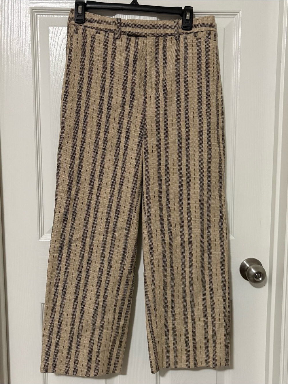 Banana Republic Beige and Brown Striped Straight Leg Pants